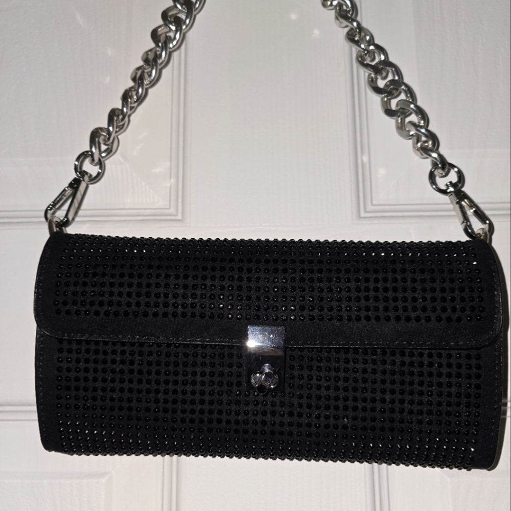 Rhinestone chain link purse